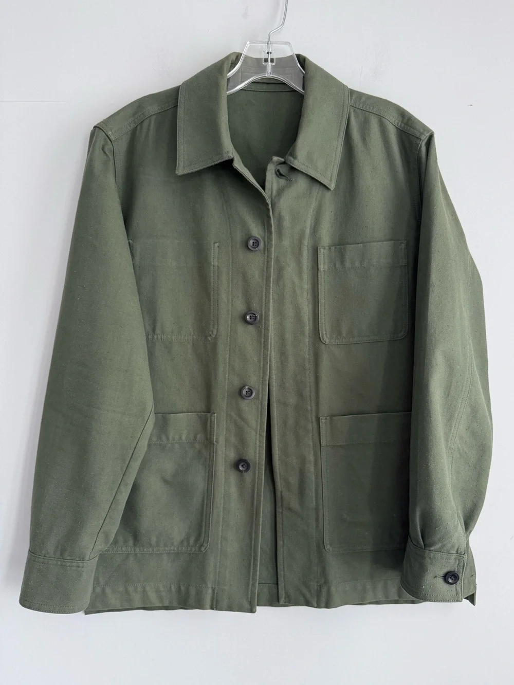 MR P. Cotton Field Jacket Olive Green Military Utility Textured Work Men’s S
